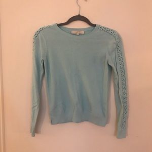 Blue Crochet Detail Sweater